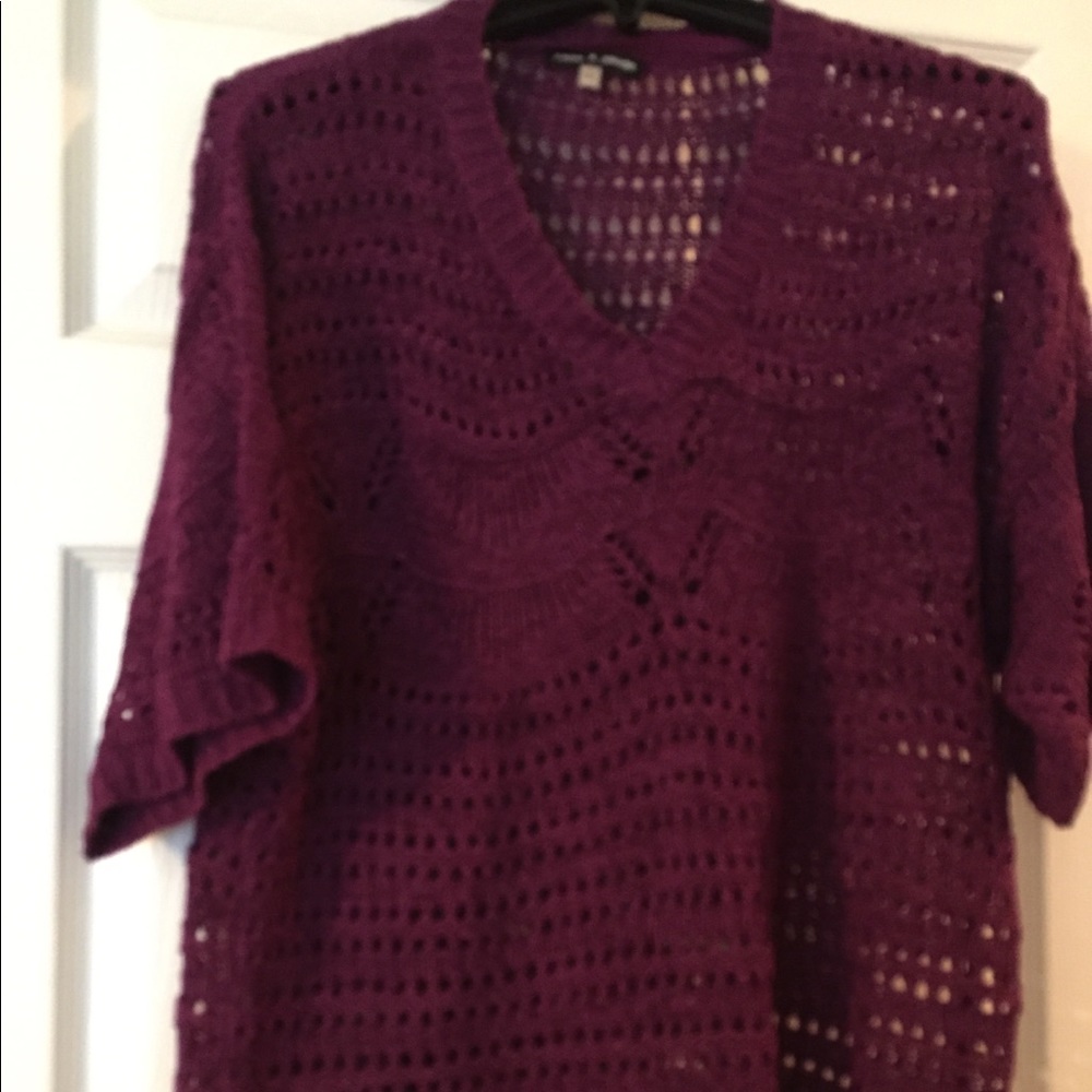 Cable & Gauge purple crochet sweater